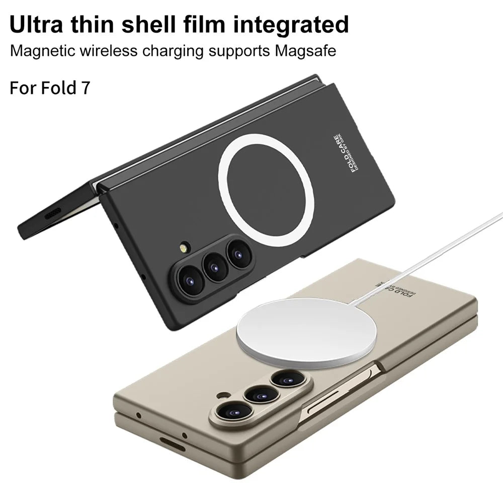GKK For Samsung Galaxy Z Fold7 5G Magnetic Case PC Phone Cover with Screen Film - Black - 6