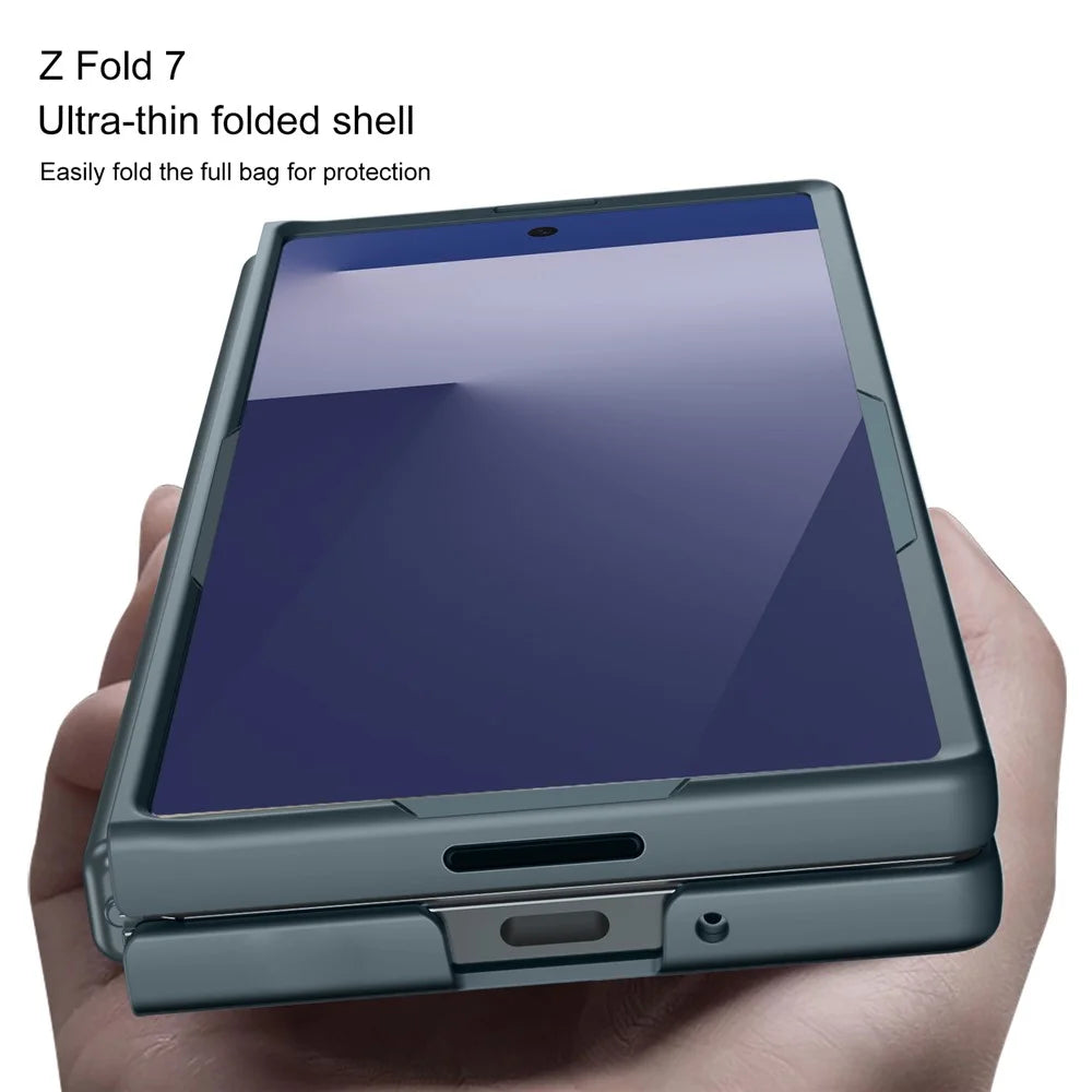 GKK For Samsung Galaxy Z Fold7 5G Case Shockproof Hard PC Folding Phone Cover (No Front Screen Film) - Green - 3
