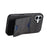 DENIOR For iPhone 17 Case Card Holder Kickstand Leather + PC + TPU Phone Cover - Black - 4