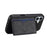 DENIOR For iPhone 17 Case Card Holder Kickstand Leather Phone Back Cover - Black - 3
