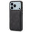 DENIOR For iPhone 17 Pro Case Card Holder Kickstand Leather Phone Back Cover - Black - 1