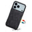 DENIOR For iPhone 17 Pro Case Card Holder Kickstand Leather Phone Back Cover - Black - 2