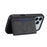 DENIOR For iPhone 17 Pro Case Card Holder Kickstand Leather Phone Back Cover - Black - 3