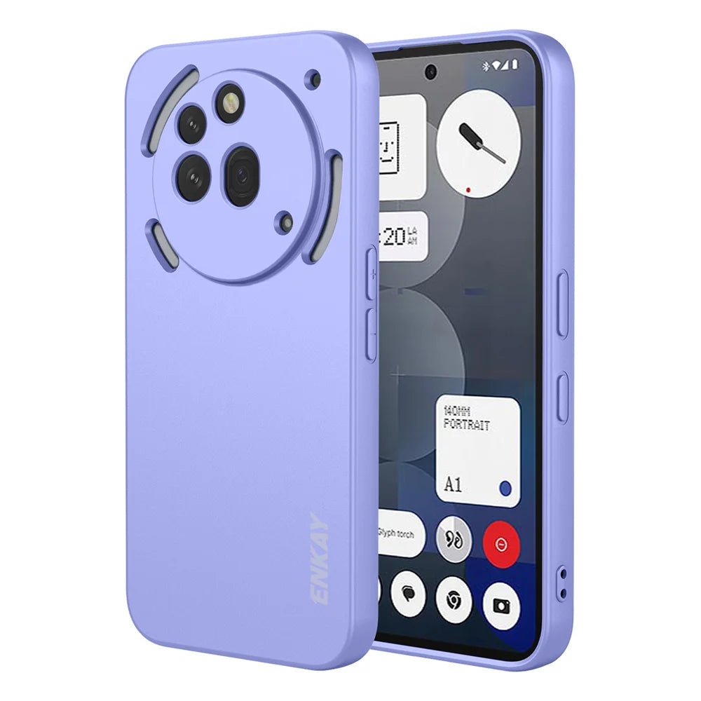 ENKAY HAT PRINCE For Nothing Phone (3a) Pro Silicone Case   Straight Edge Cell Phone Back Cover - Purple - 1
