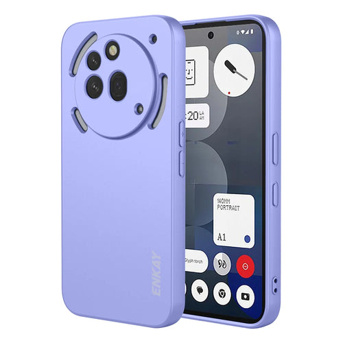 ENKAY HAT PRINCE For Nothing Phone (3a) Silicone Case   Straight Edge Cell Phone Back Cover - Purple - 1