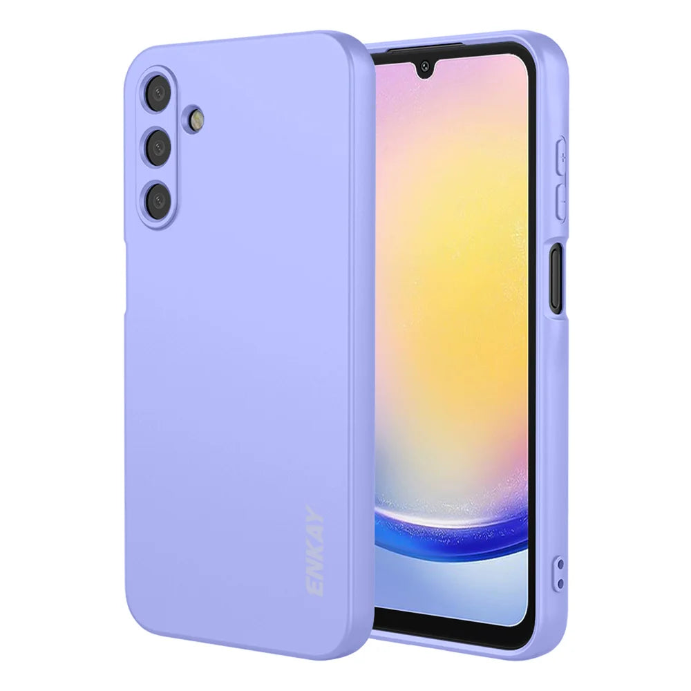 ENKAY HAT PRINCE For Samsung Galaxy A16 4G / Galaxy A16 5G Silicone Case   Straight Edge Cell Phone Back Cover - Purple - 1