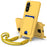 For Samsung Galaxy A56 5G  /  A36 5G Liquid Silicone Case Phone Back Cover with Short Strap - Yellow - 1