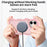 For iPhone 16 Magnetic Case Wave Edge TPU + Acrylic Phone Cover with Mirror Kickstand - Pink - 3