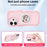 For iPhone 16 Magnetic Case Wave Edge TPU + Acrylic Phone Cover with Mirror Kickstand - Pink - 4