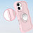 For iPhone 16 Magnetic Case Wave Edge TPU + Acrylic Phone Cover with Mirror Kickstand - Pink - 7