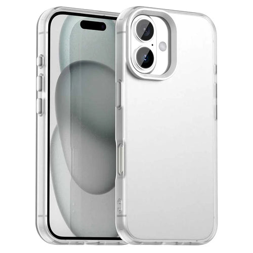 For iPhone 17 Case PC + TPU + PET Matte Anti-Drop Phone Back Cover - White - 1