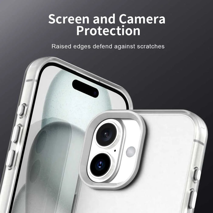 For iPhone 17 Case PC + TPU + PET Matte Anti-Drop Phone Back Cover - White - 7