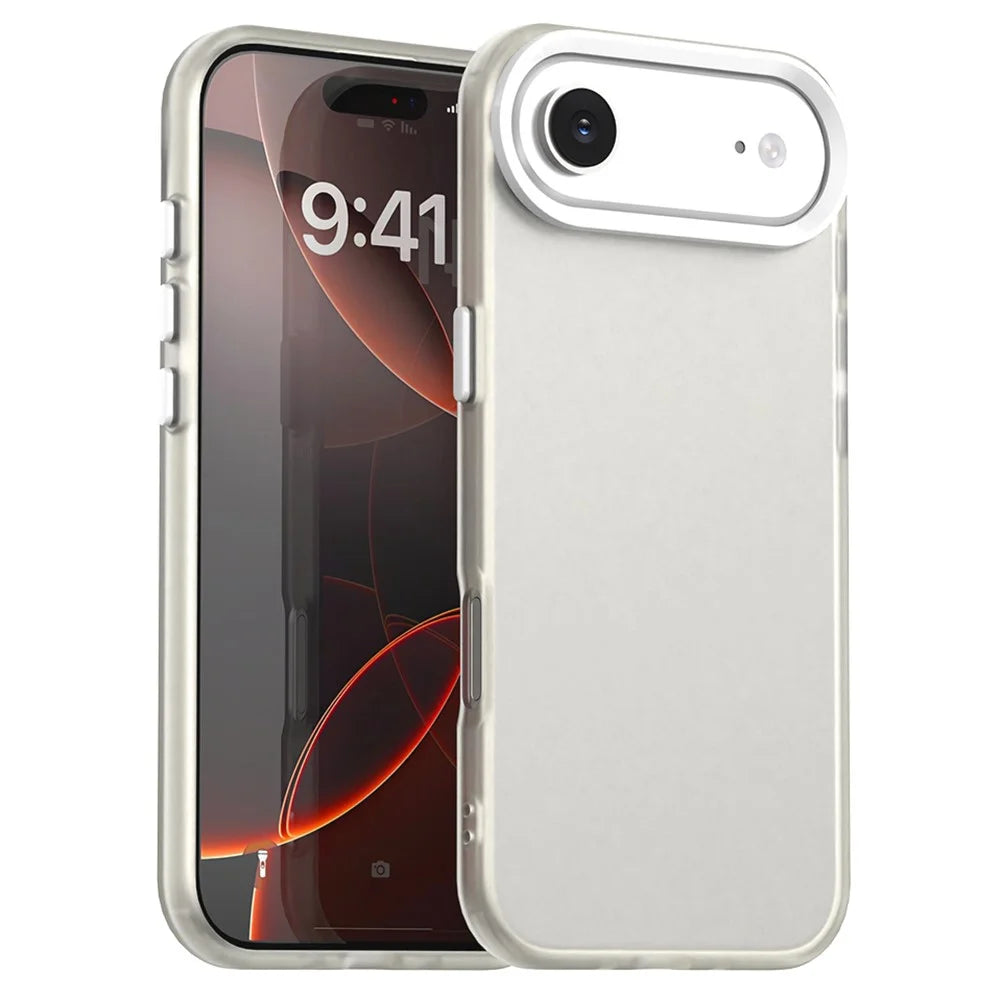For iPhone Air Case PC + TPU + PET Matte Anti-Drop Phone Back Cover - White - 1