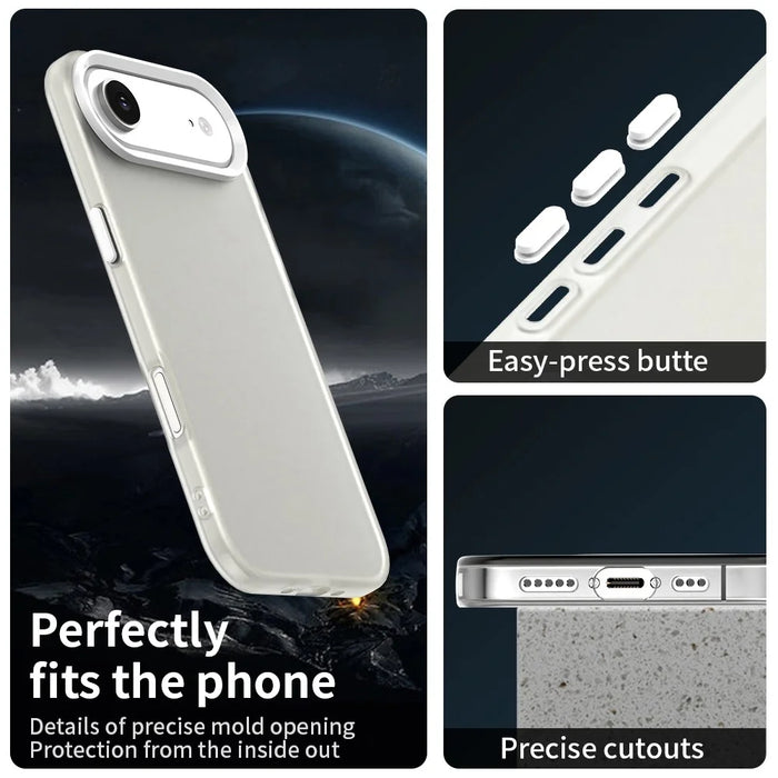 For iPhone Air Case PC + TPU + PET Matte Anti-Drop Phone Back Cover - White - 2