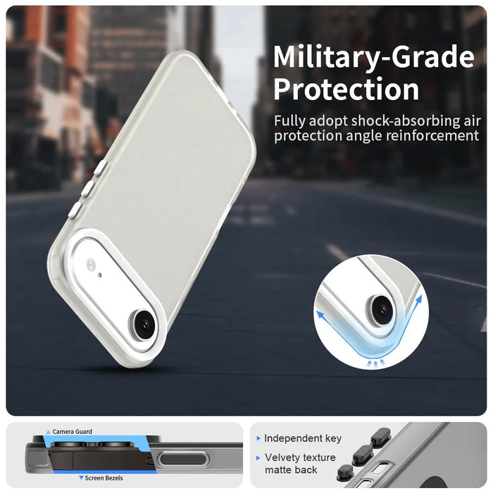 For iPhone Air Case PC + TPU + PET Matte Anti-Drop Phone Back Cover - White - 7