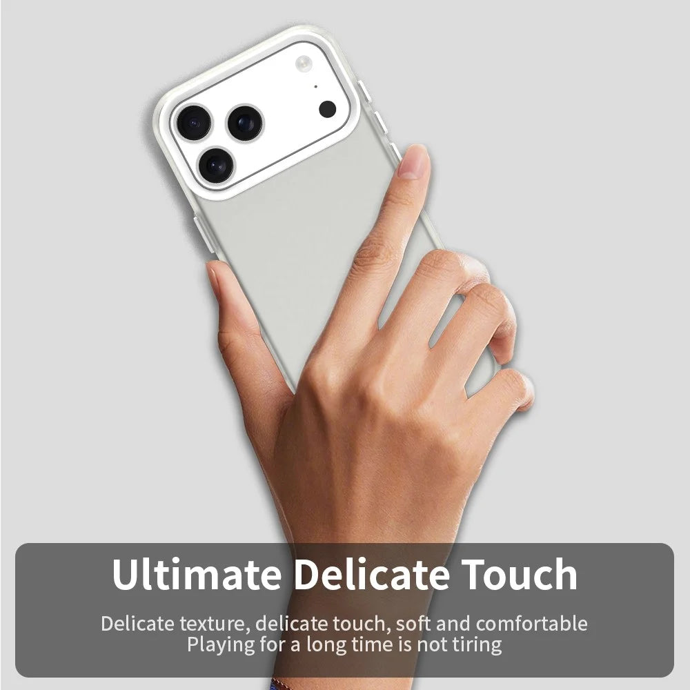 For iPhone 17 Pro Max Case PC + TPU + PET Matte Anti-Drop Phone Back Cover - White - 4