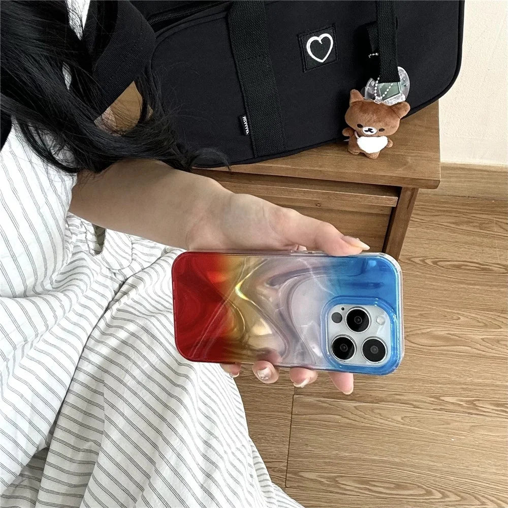 For iPhone 15 Pro Case Double-Sided IMD TPU Shockproof Phone Cover - Blue - 3