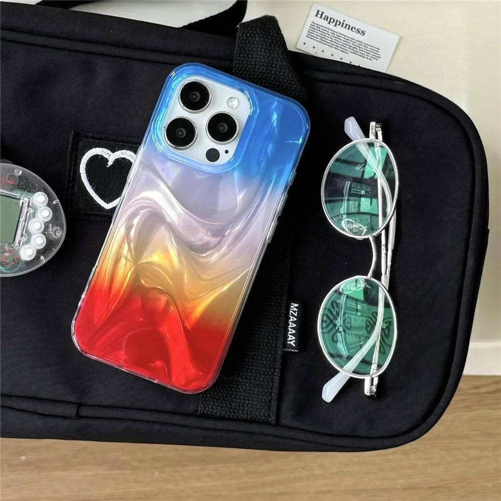 For iPhone 15 Pro Max Case Double-Sided IMD TPU Shockproof Phone Cover - Blue - 2