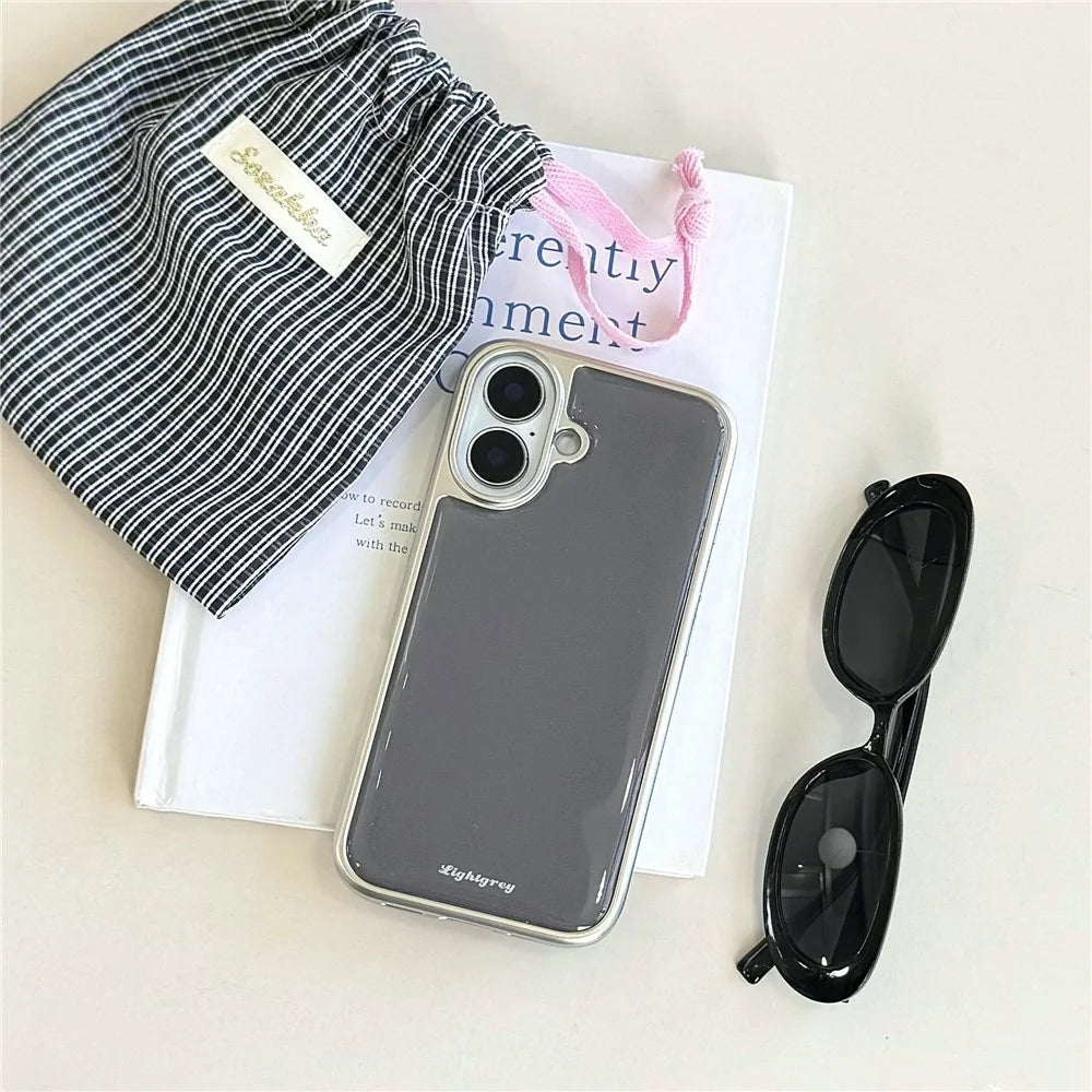 For iPhone 16 Case Minimalist Aesthetic Hard PC Epoxy Phone Cover - 2