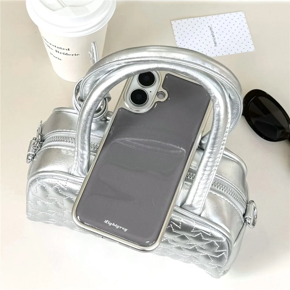 For iPhone 16 Case Minimalist Aesthetic Hard PC Epoxy Phone Cover - 4