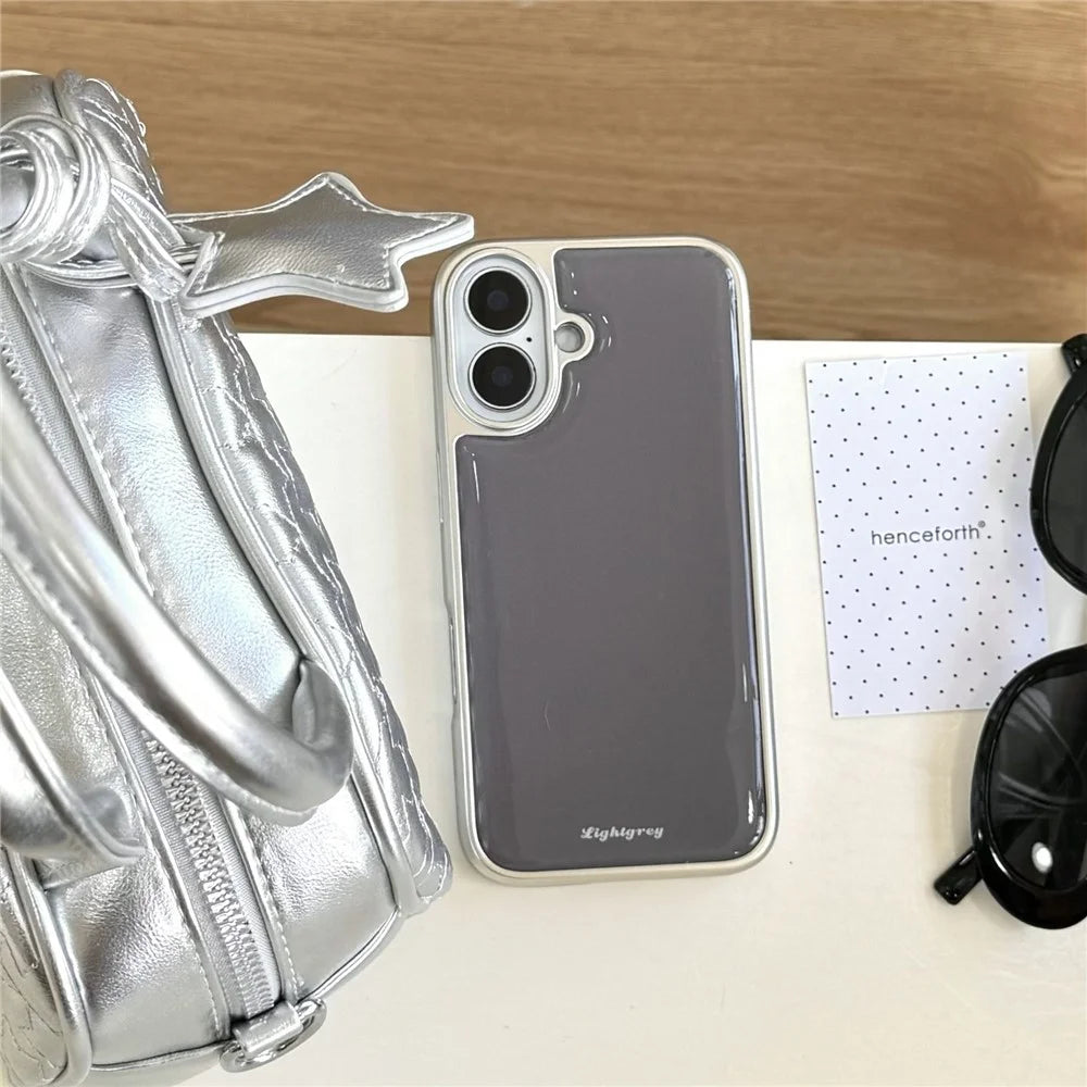 For iPhone 16 Case Minimalist Aesthetic Hard PC Epoxy Phone Cover - 5