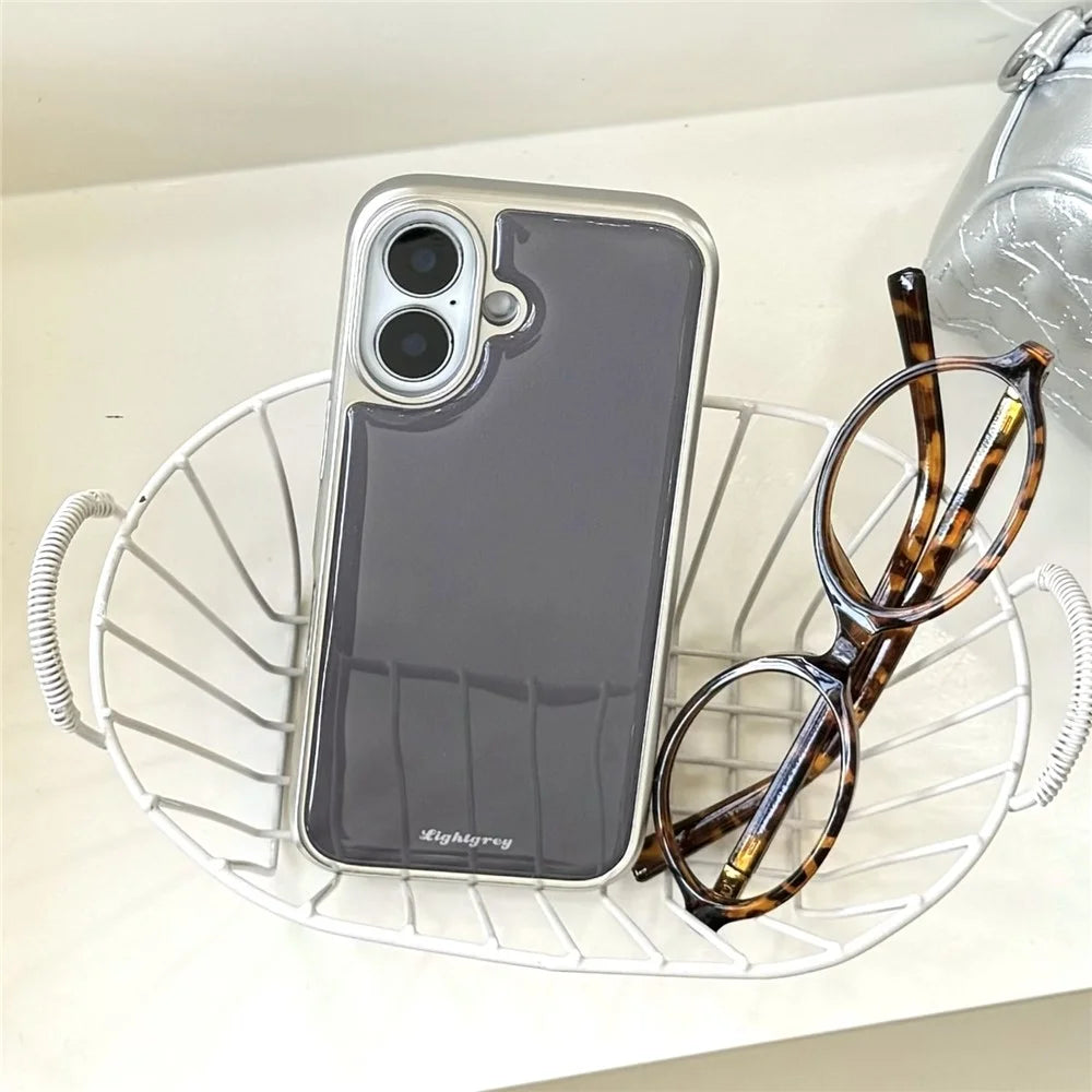 For iPhone 16 Case Minimalist Aesthetic Hard PC Epoxy Phone Cover - 6
