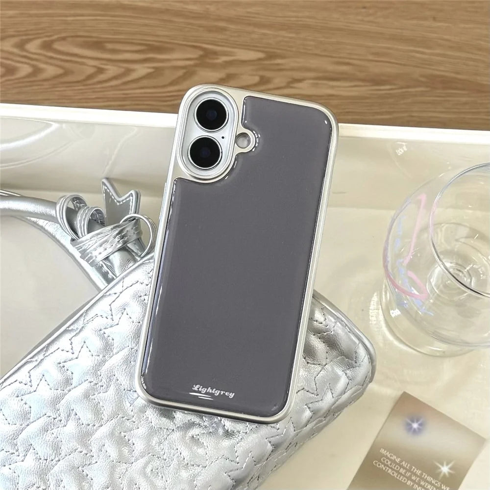 For iPhone 16 Case Minimalist Aesthetic Hard PC Epoxy Phone Cover - 7