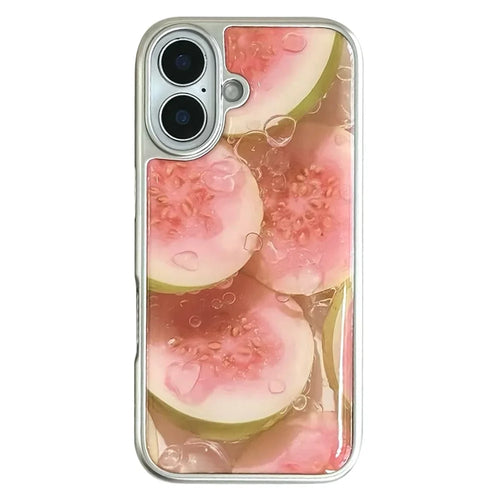 For iPhone 16 Case Epoxy Fruit Pattern Hard PC Shockproof Phone Cover - Guave - 1