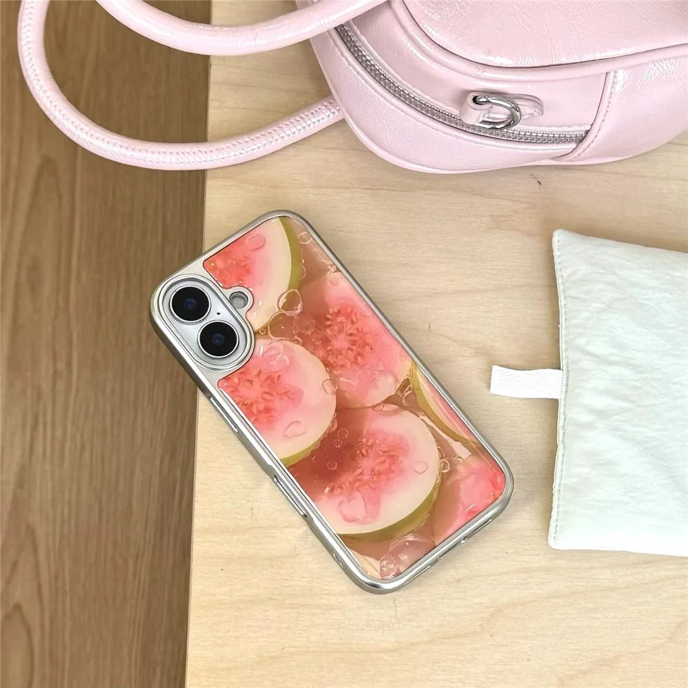 For iPhone 16 Case Epoxy Fruit Pattern Hard PC Shockproof Phone Cover - Guave - 2