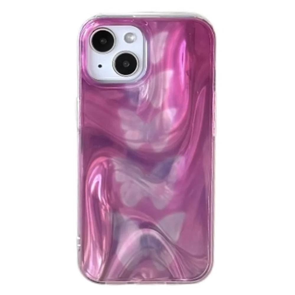 For iPhone 15 Case Gradient Butterflies Double-Sided IMD TPU Shockproof Phone Cover - 1