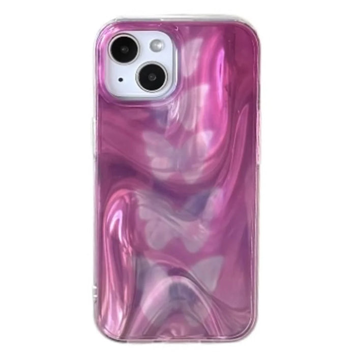 For iPhone 15 Case Gradient Butterflies Double-Sided IMD TPU Shockproof Phone Cover - 1