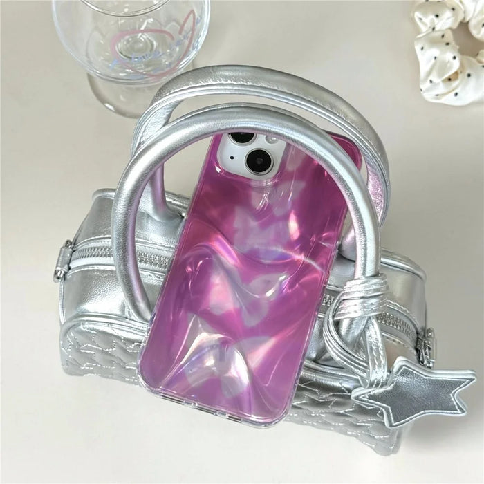 For iPhone 15 Case Gradient Butterflies Double-Sided IMD TPU Shockproof Phone Cover - 5