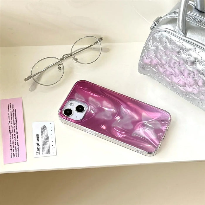 For iPhone 15 Case Gradient Butterflies Double-Sided IMD TPU Shockproof Phone Cover - 6