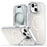 For iPhone 15 Case Compatible with MagSafe TPU + Acrylic Gradient Phone Cover with Kickstand - White - 1