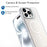 For iPhone 16 Pro Max Case Compatible with MagSafe TPU + Acrylic Phone Cover with Lens Frame Kickstand - White - 5