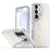 For Samsung Galaxy S25 Magnetic Case TPU + Acrylic Gradient Phone Cover with Kickstand - White - 1