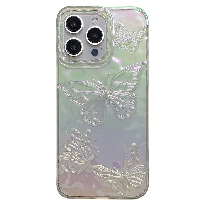 For iPhone 15 Pro Case 3D Laser Butterfly Design Shockproof TPU Phone Cover - 1