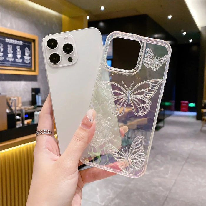 For iPhone 15 Pro Case 3D Laser Butterfly Design Shockproof TPU Phone Cover - 4