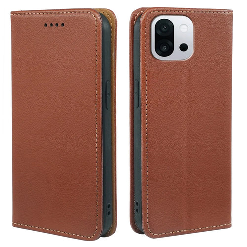 Fo OnePlus 13T 5G Case Wallet RFID Blocking Leather Phone Cover Strong Magnetic Closure - Brown - 1