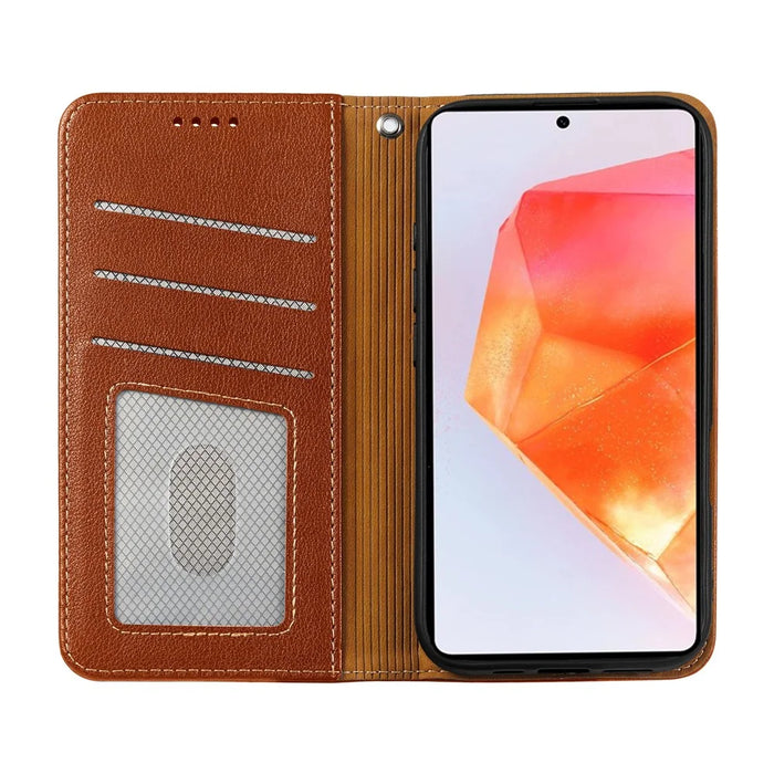 Fo OnePlus 13T 5G Case Wallet RFID Blocking Leather Phone Cover Strong Magnetic Closure - Brown - 2