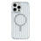 For iPhone 16 Pro Case Compatible with MagSafe Luggage Texture IMD TPU Phone Back Cover - Silver - 3