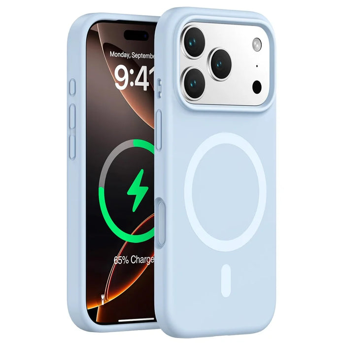 For iPhone 18 Pro Max / 17 Pro Max Case Compatible with MagSafe PC + Liquid Silicone Phone Cover - Baby Blue - 1
