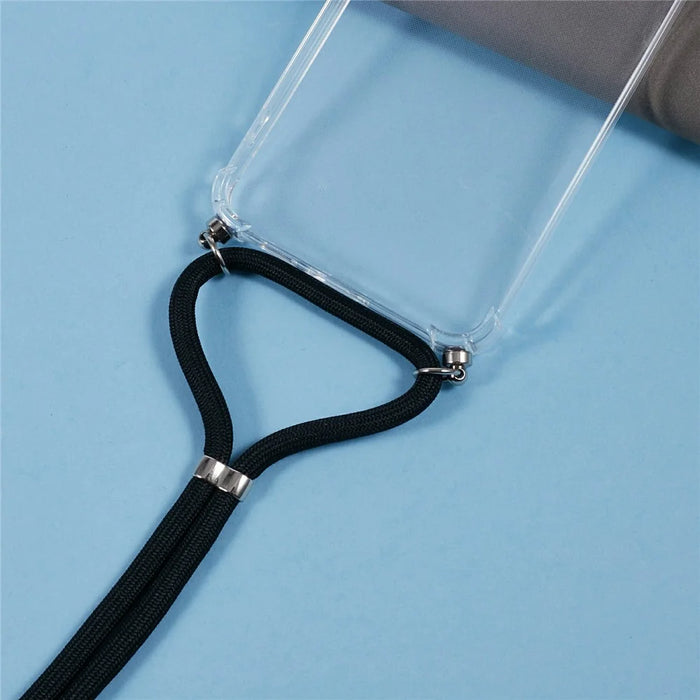 For Samsung Galaxy S25 FE Case Reinforced Corner TPU Clear Phone Cover with Lanyard - 4