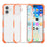 For iPhone 17 Case Four Corners Anti Drop Clear TPU + TPE + PC Phone Cover - Transparent Orange - 2