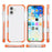 For iPhone 17 Case Four Corners Anti Drop Clear TPU + TPE + PC Phone Cover - Transparent Orange - 6
