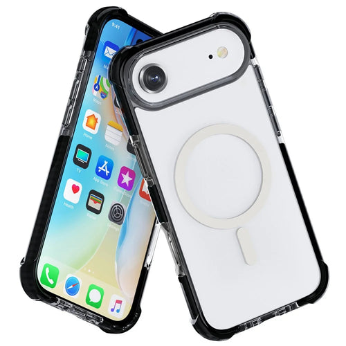 For iPhone Air Case Compatible with MagSafe Reinforced Corners TPU + Acrylic + TPE Phone Cover - Black - 1