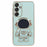 For Samsung Galaxy S23 FE Case Electroplating Soft TPU Phone Cover Astronaut Hidden Kickstand - Cyan - 1