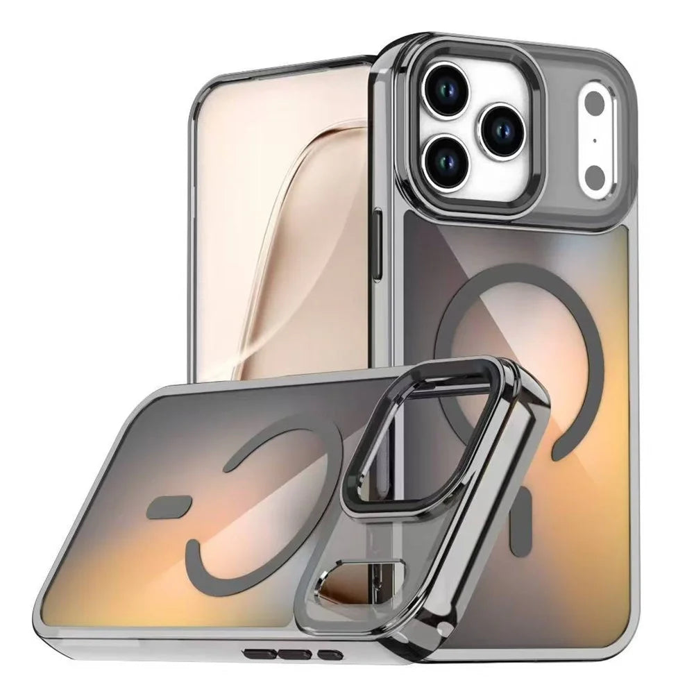 For iPhone 18 Pro Max / 17 Pro Max Case Compatible with MagSafe Color Changing TPU Phone Back Cover - Black - 1
