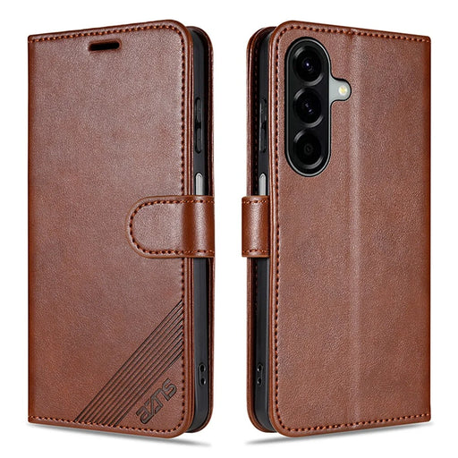 AZNS For Samsung Galaxy A18 5G / A18 4G / A17 5G / A17 4G / A26 5G Case Anti-Scratch PU Leather Stand Wallet Phone Cover - Brown - 1