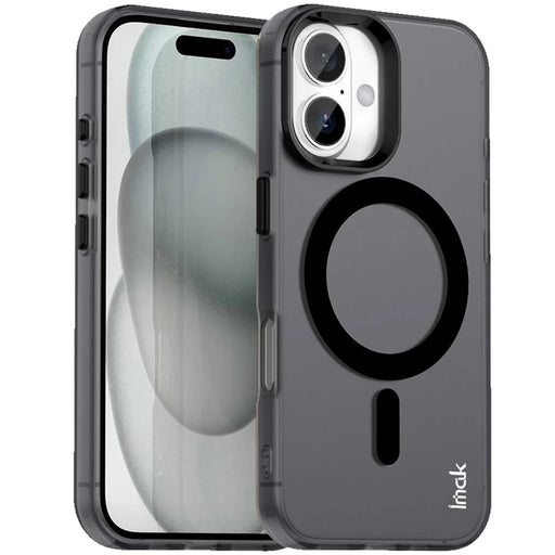 IMAK For iPhone 17 Case Compatible with MagSafe Candy Color Anti Drop TPU + PET Back Cover - Black - 1